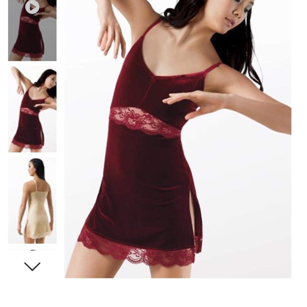 Weissman Adult Small Maroon Velvet Dress